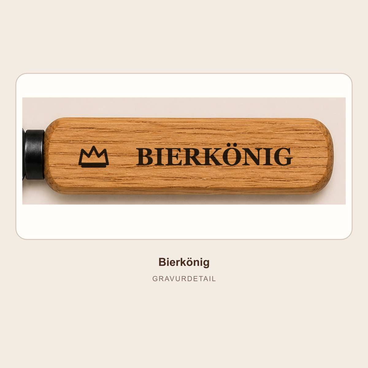 Bierkönig – Detailansicht der festen Gravur