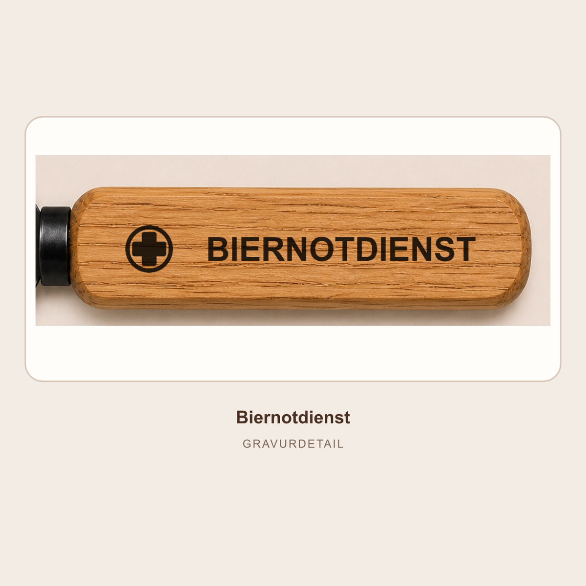 Biernotdienst – Detailansicht der festen Gravur