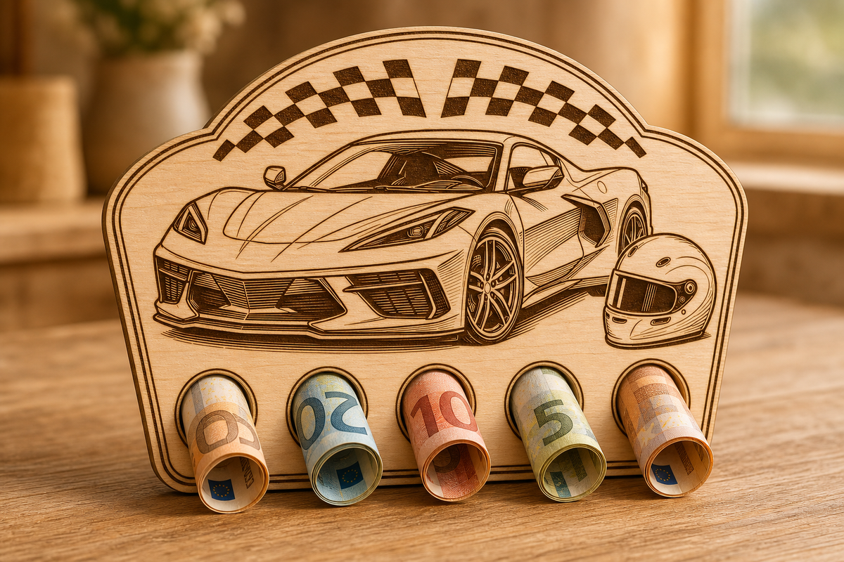 Geldhalter 1:1 geprüft · Geldhalter Auto – Supercar in Rennoptik · Produktfoto