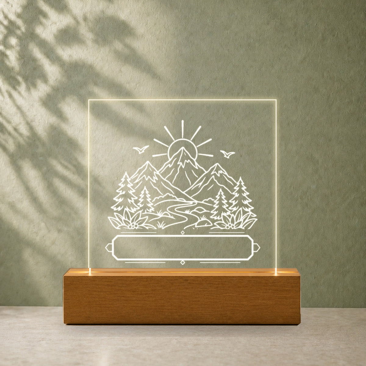 PersonalizePilot Acryl 11x11 bergliebe-personalisiertes-acrylschild-11-11-cm Salbeigrün v2