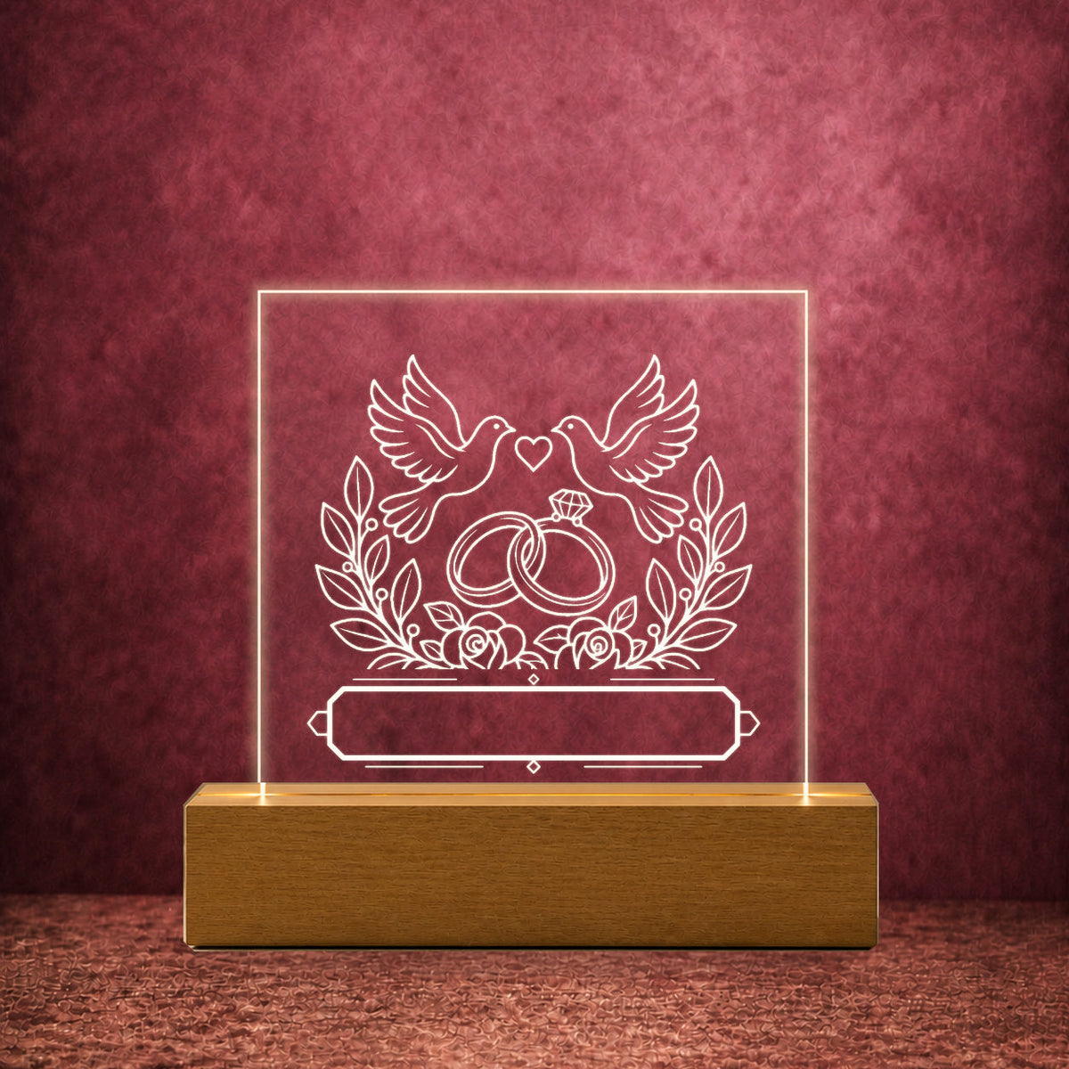 PersonalizePilot Acryl 11x11 fur-immer-personalisiertes-acrylschild-11-11-cm Burgunder v2