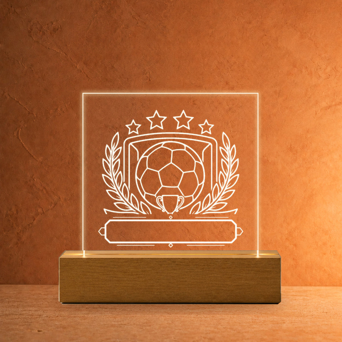 PersonalizePilot Acryl 11x11 fussballliebe-personalisiertes-acrylschild-11-11-cm Terrakotta v2