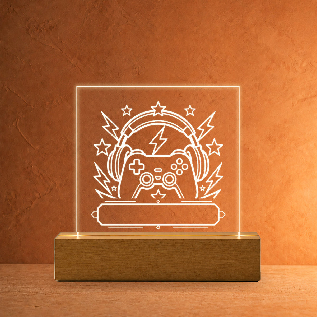 PersonalizePilot Acryl 11x11 gamingzeit-personalisiertes-acrylschild-11-11-cm Terrakotta v2