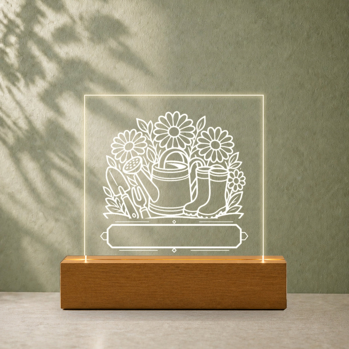 PersonalizePilot Acryl 11x11 gartengluck-personalisiertes-acrylschild-11-11-cm Salbeigrün v2