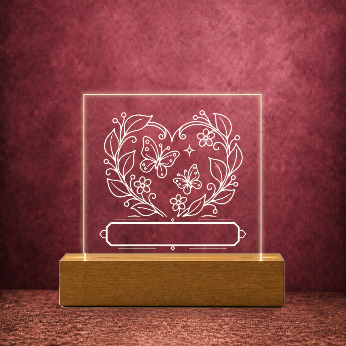 PersonalizePilot Acryl 11x11 herzensmensch-personalisiertes-acrylschild-11-11-cm Burgunder v2