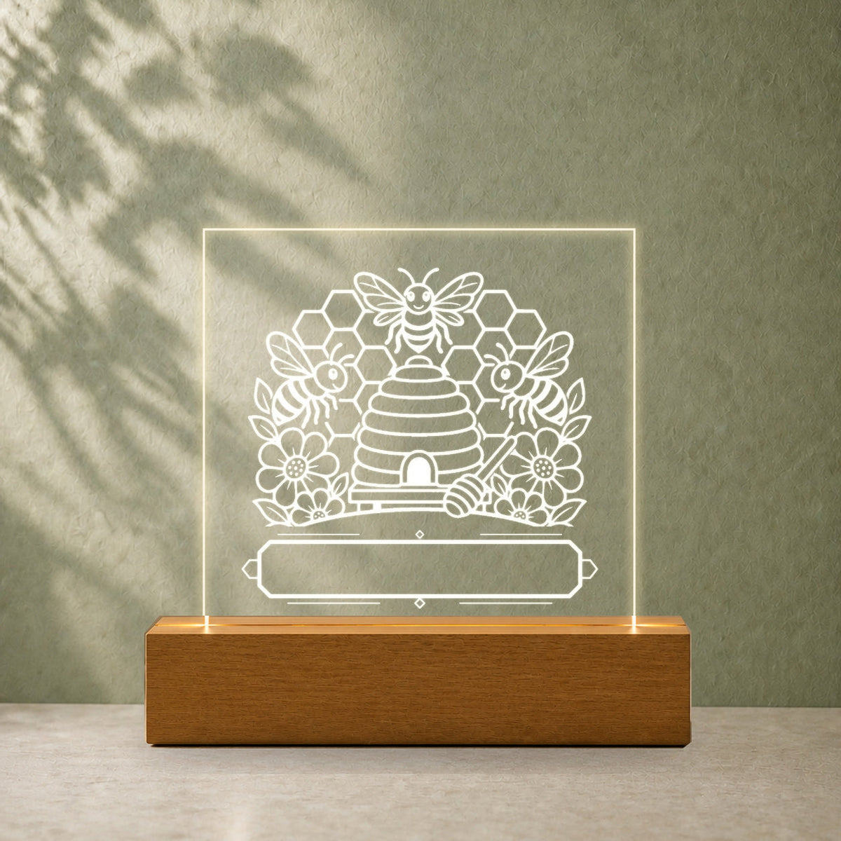 PersonalizePilot Acryl 11x11 imkergluck-personalisiertes-acrylschild-11-11-cm Salbeigrün v2