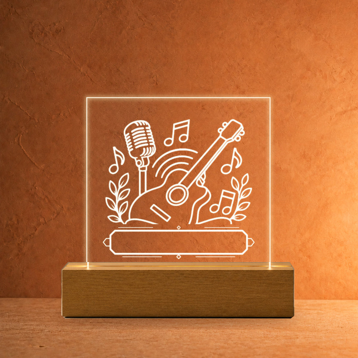 PersonalizePilot Acryl 11x11 musik-verbindet-personalisiertes-acrylschild-11-11-cm Terrakotta v2