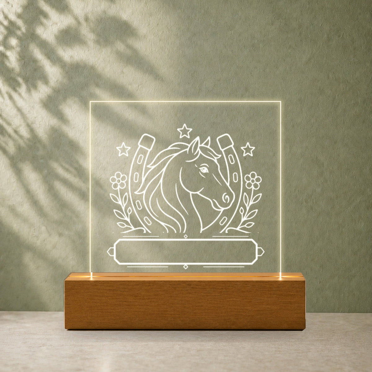 PersonalizePilot Acryl 11x11 pferdeliebe-personalisiertes-acrylschild-11-11-cm Salbeigrün v2