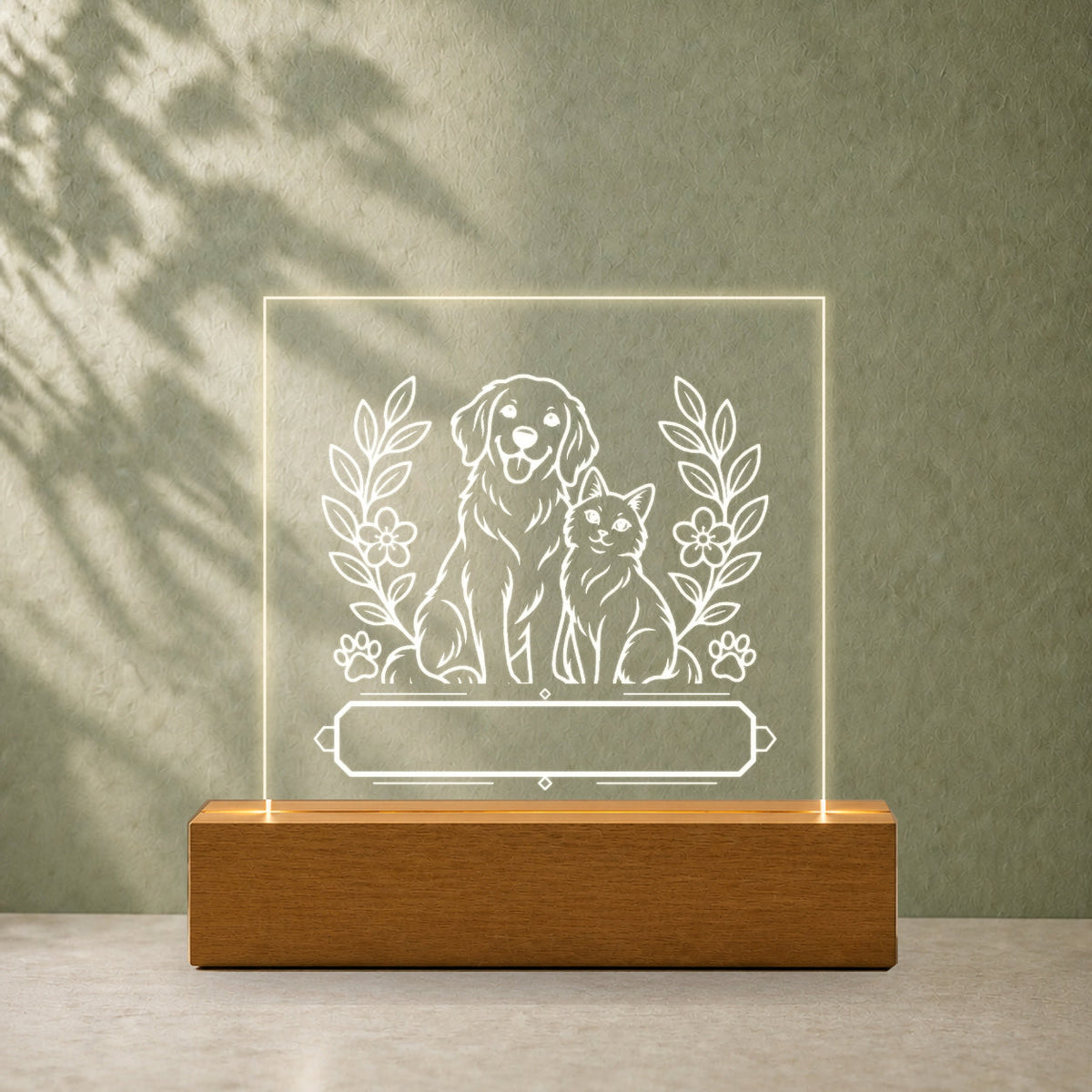 PersonalizePilot Acryl 11x11 pfotenliebe-personalisiertes-acrylschild-11-11-cm Salbeigrün v2