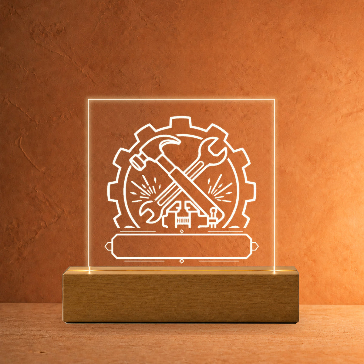 PersonalizePilot Acryl 11x11 werkstattheld-personalisiertes-acrylschild-11-11-cm Terrakotta v2